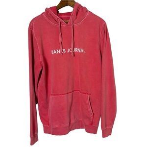 BANKS JOURNAL Pink hoodie with front pouch drawstring hood size MEDIUM